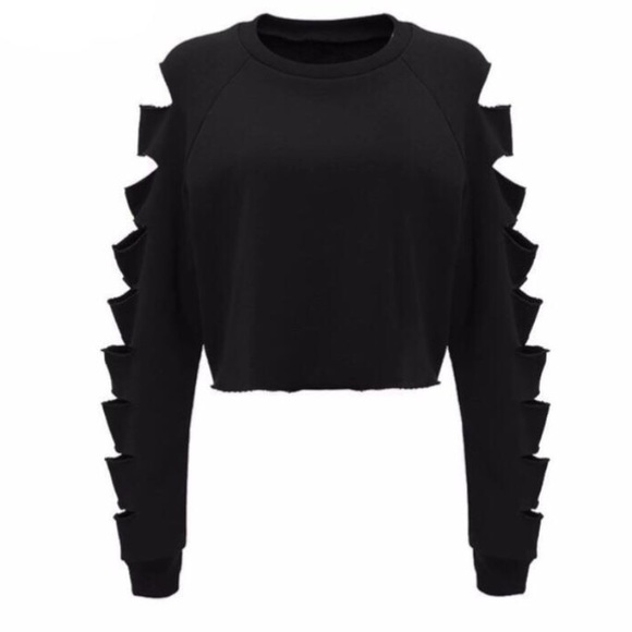 Haus of Layers Sweaters - NEW! Cut Out Sleeve Customized Sweatshirt